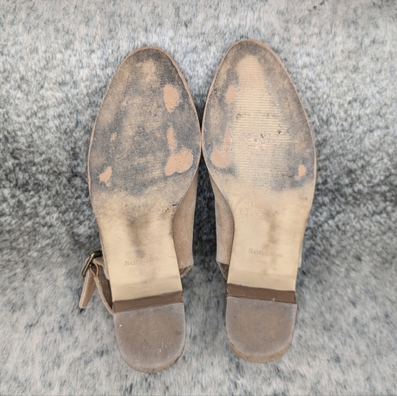 Soludos Savannah Slingback Heeled Mules Tan Women's 8 - Picture 10 of 11